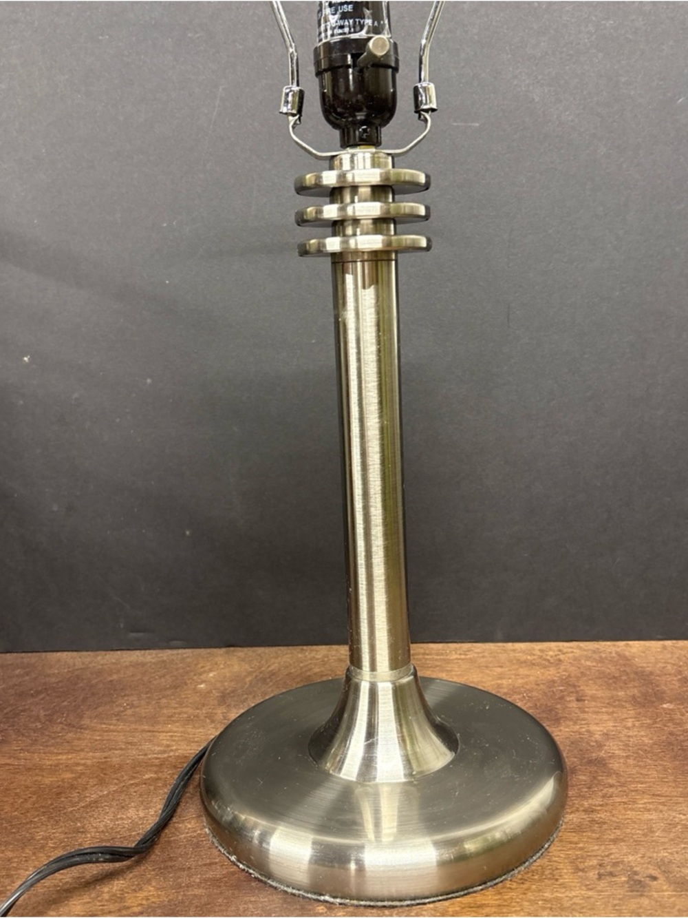 Brushed Nickel Table Lamp Base - Modern Metal Accent